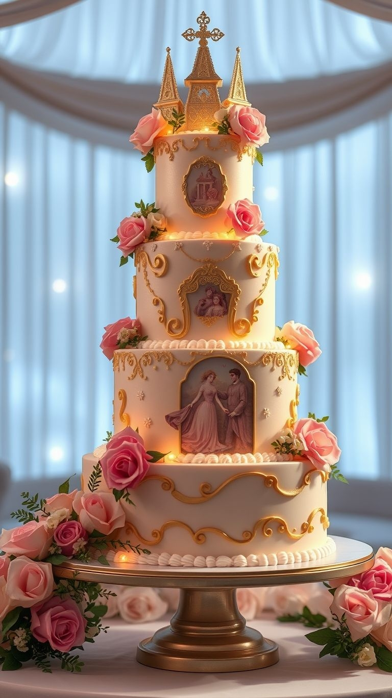 Turn your fairytale wedding dreams into reality with a castle-styled wedding cake! It’s a dessert fit for royalty and almost too stunning to eat (almost).