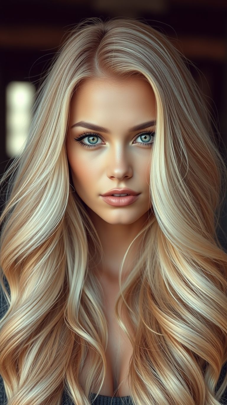 Timeless and radiant! Classic blonde long hair is the epitome of effortless elegance, turning heads wherever you go.