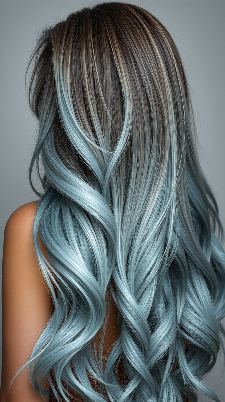 Who needs subtle when you can shine? Electric blue ombre long hair delivers a pop of drama and endless style inspiration.