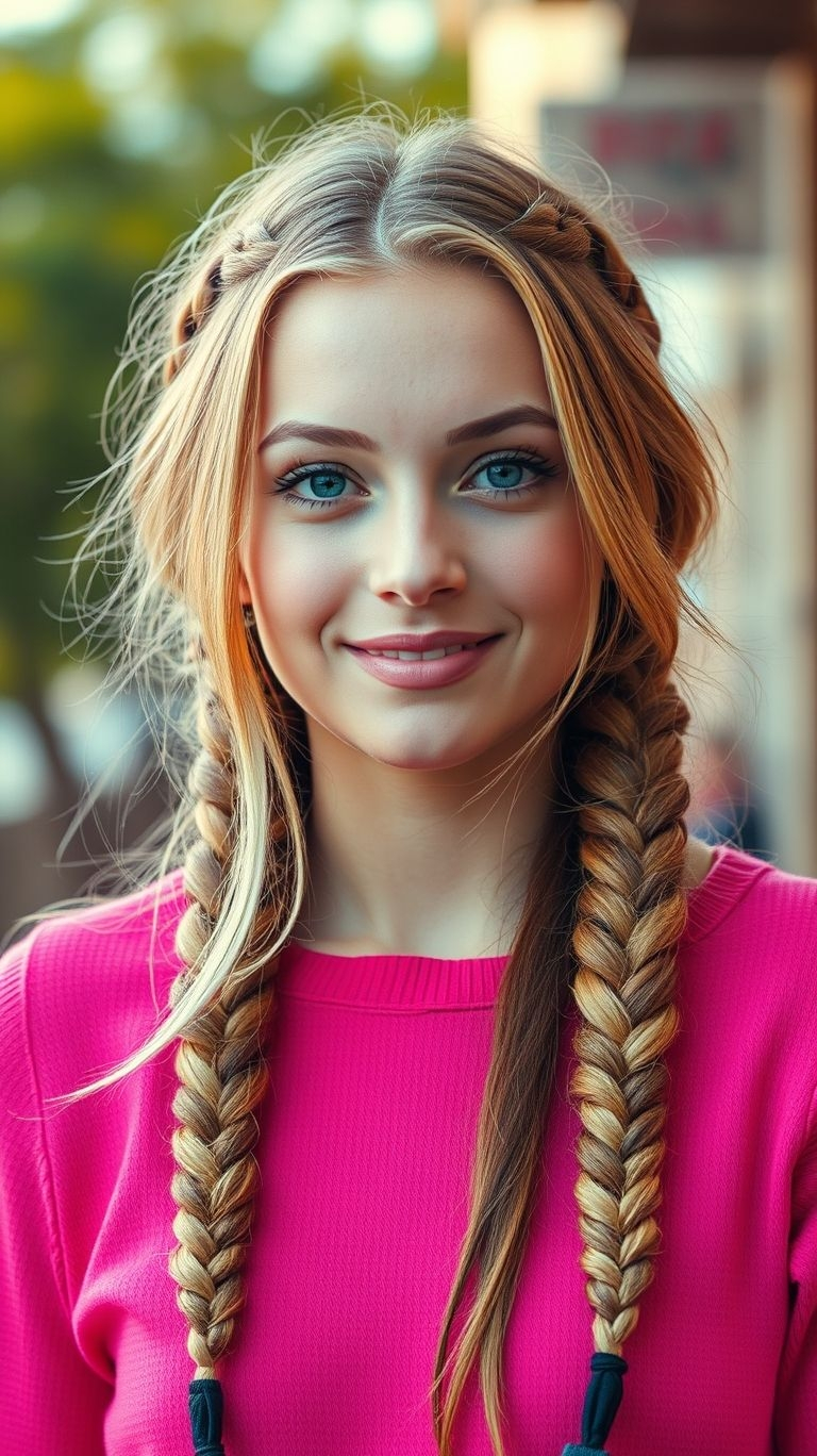 Rich, golden brown braids bring effortless elegance to your hairstyle! Timeless tones meet intricate designs for a stunning finish.