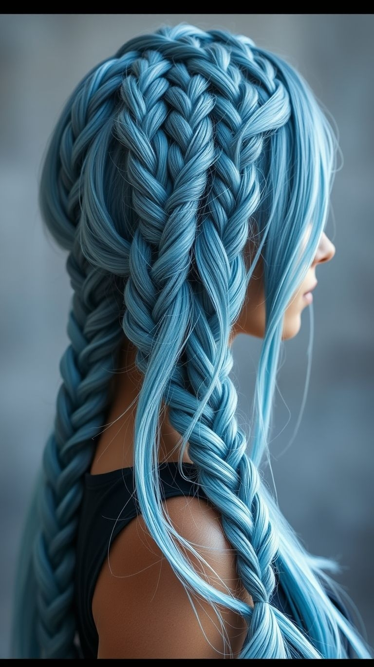 Channel winter vibes with ice blue braids! This frosty hue is both refreshing and bold—perfect for turning heads all year round.