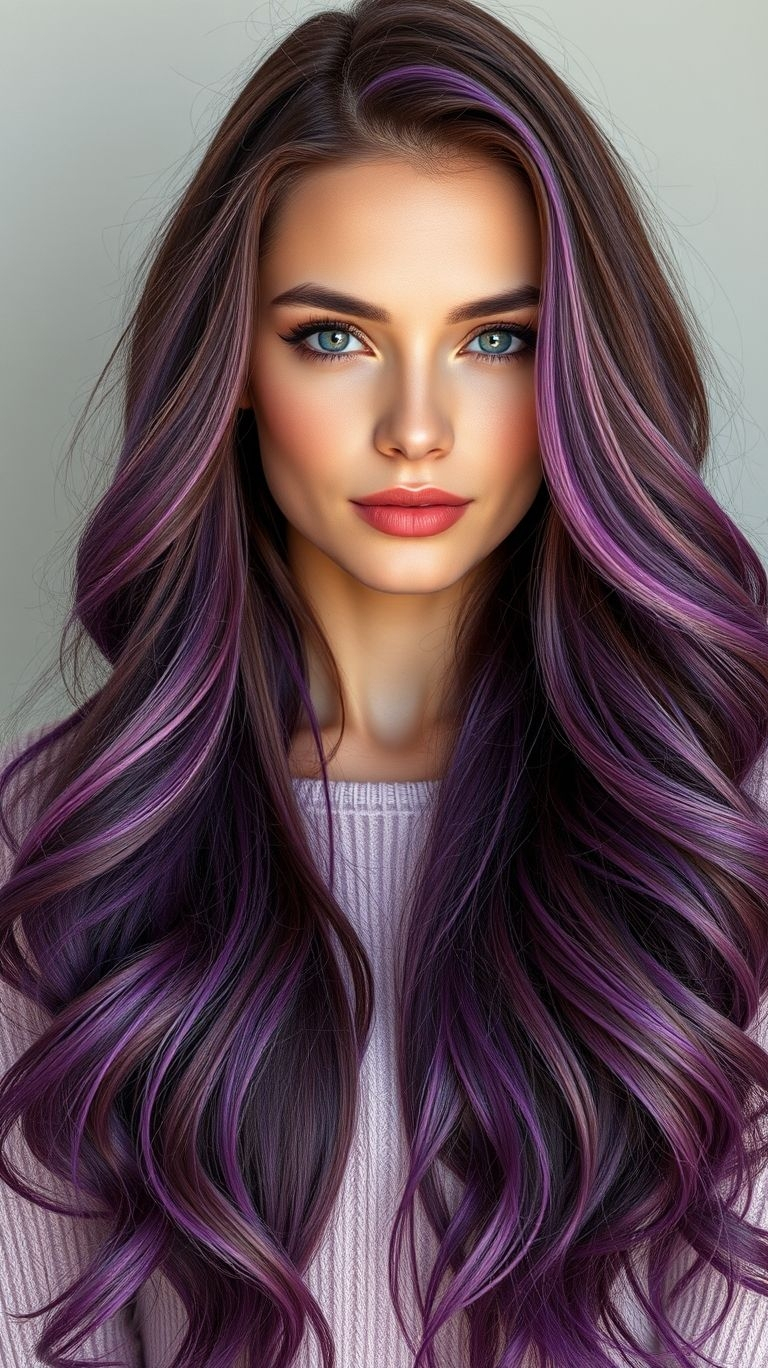 Lavender long hair: dreamy, soft, and utterly captivating. Perfect for anyone ready to add a touch of magic to their look!
