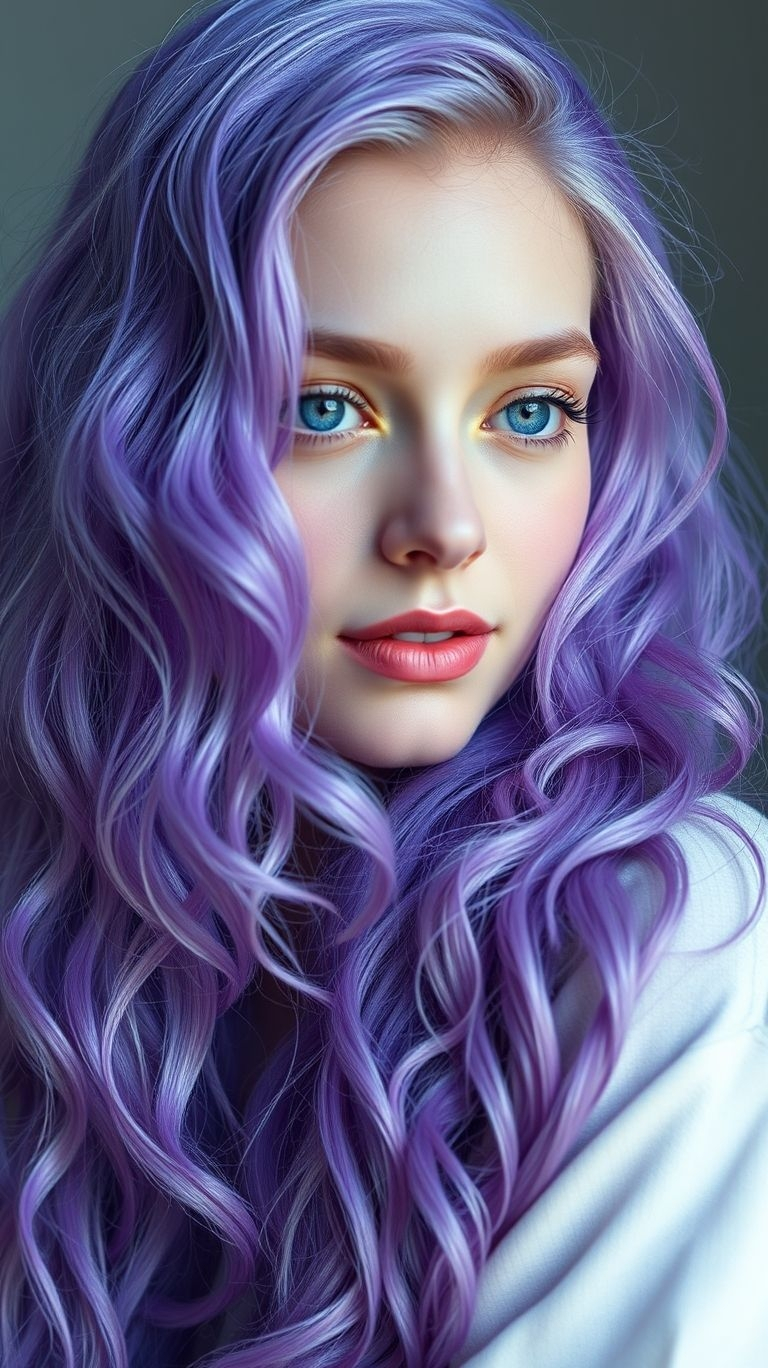 Dare to dream with lavender long hair! A pastel wonder that’s calm, cool, and always captivating.