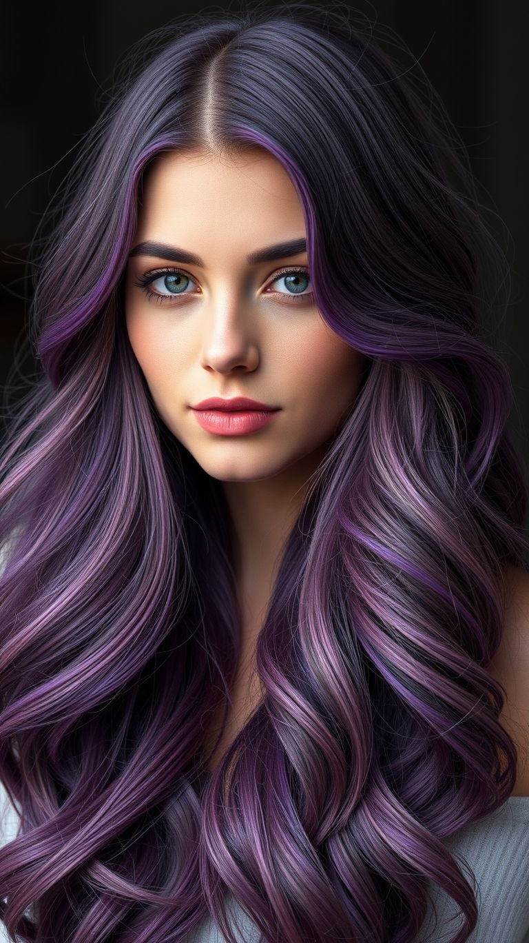 Soft, striking, and beautifully bold—lavender long hair is the ultimate way to embrace creativity and elegance.