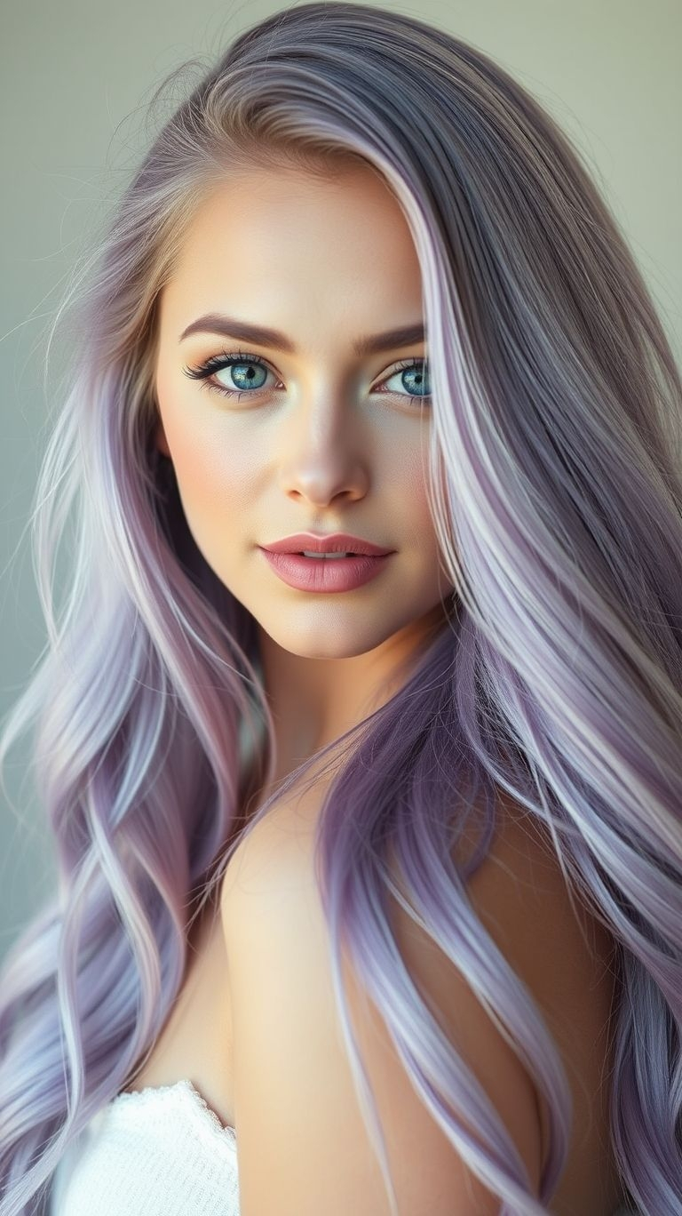 Elegant meets enchanting with lavender blonde long hair! A soft, pastel blend that’s perfect for anyone ready to glow.