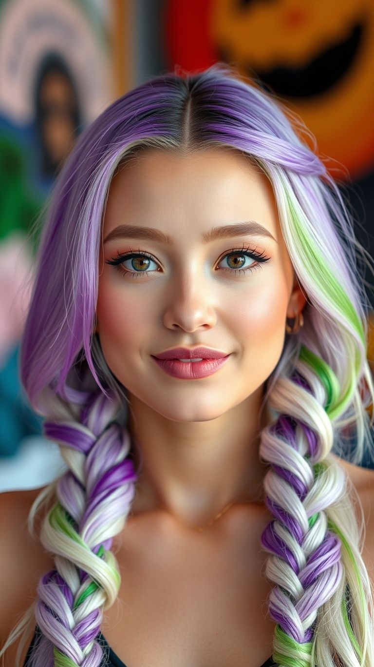 Braiding magic meets icy elegance with lavender mint and silver shades! This color combo is perfect for creating a one-of-a-kind look.