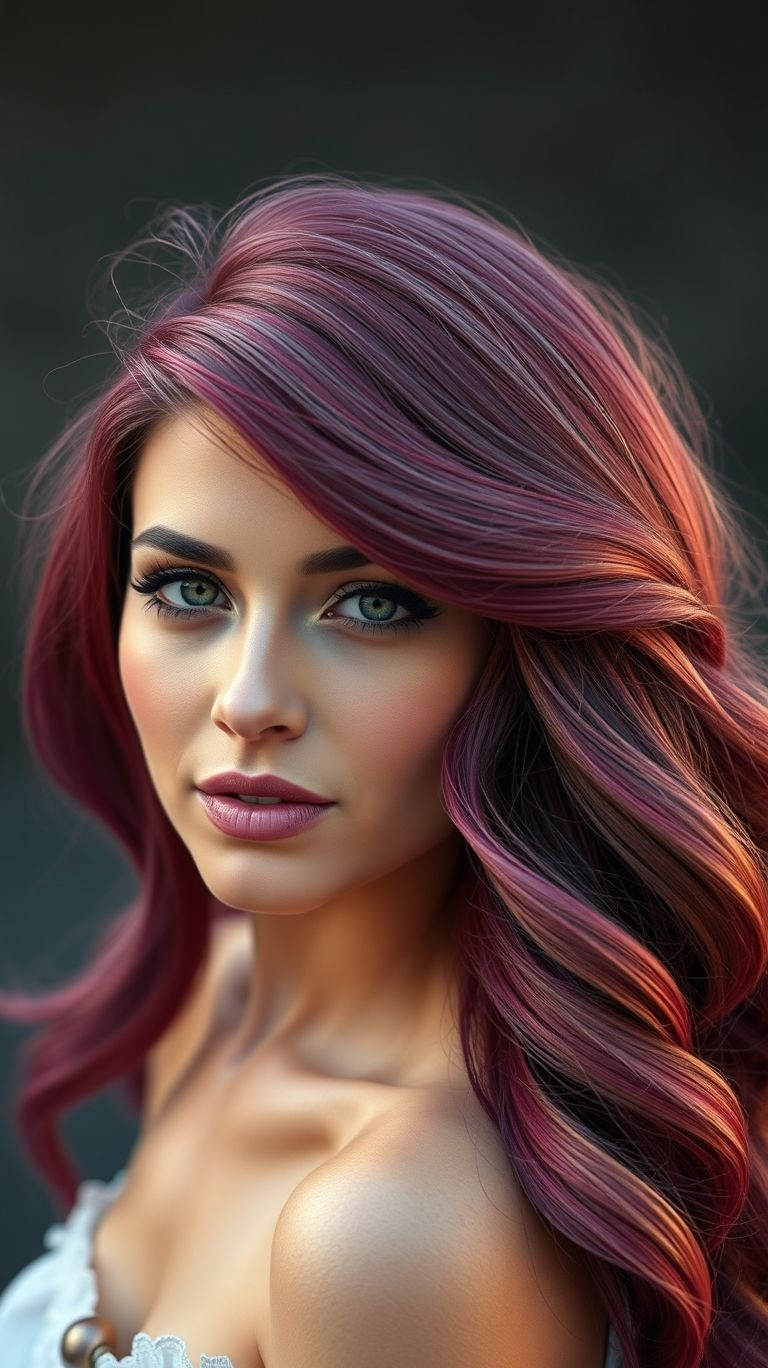 Make a splash with magenta long hair! This vibrant shade is perfect for those who love to stand out and own their style.