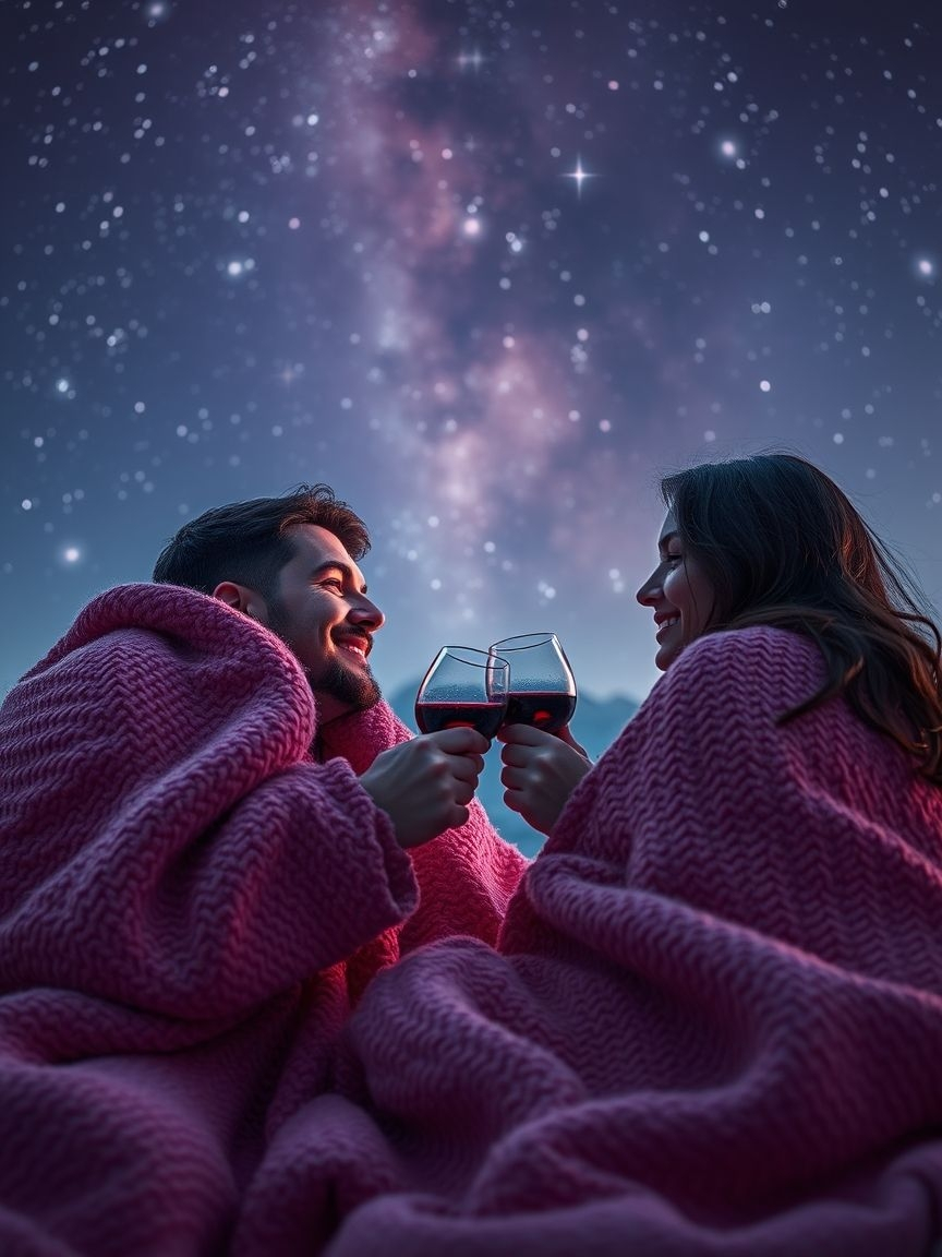Pink Aesthetic That Instantly Inspires Joy | Pocoko Under a starry, mesmerizing night sky, a couple in a pink aesthetic shares a peaceful moment. With every star that twinkles, their love shines just a little brighter—making the world feel as soft and beautiful as the pink tones surrounding them.