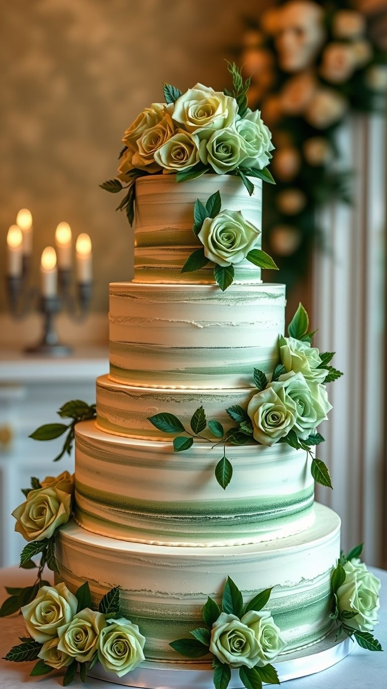 Delicate and dreamy! Pastel green wedding cakes bring a fresh, elegant charm to your special day, making each slice as stunning as the decor.