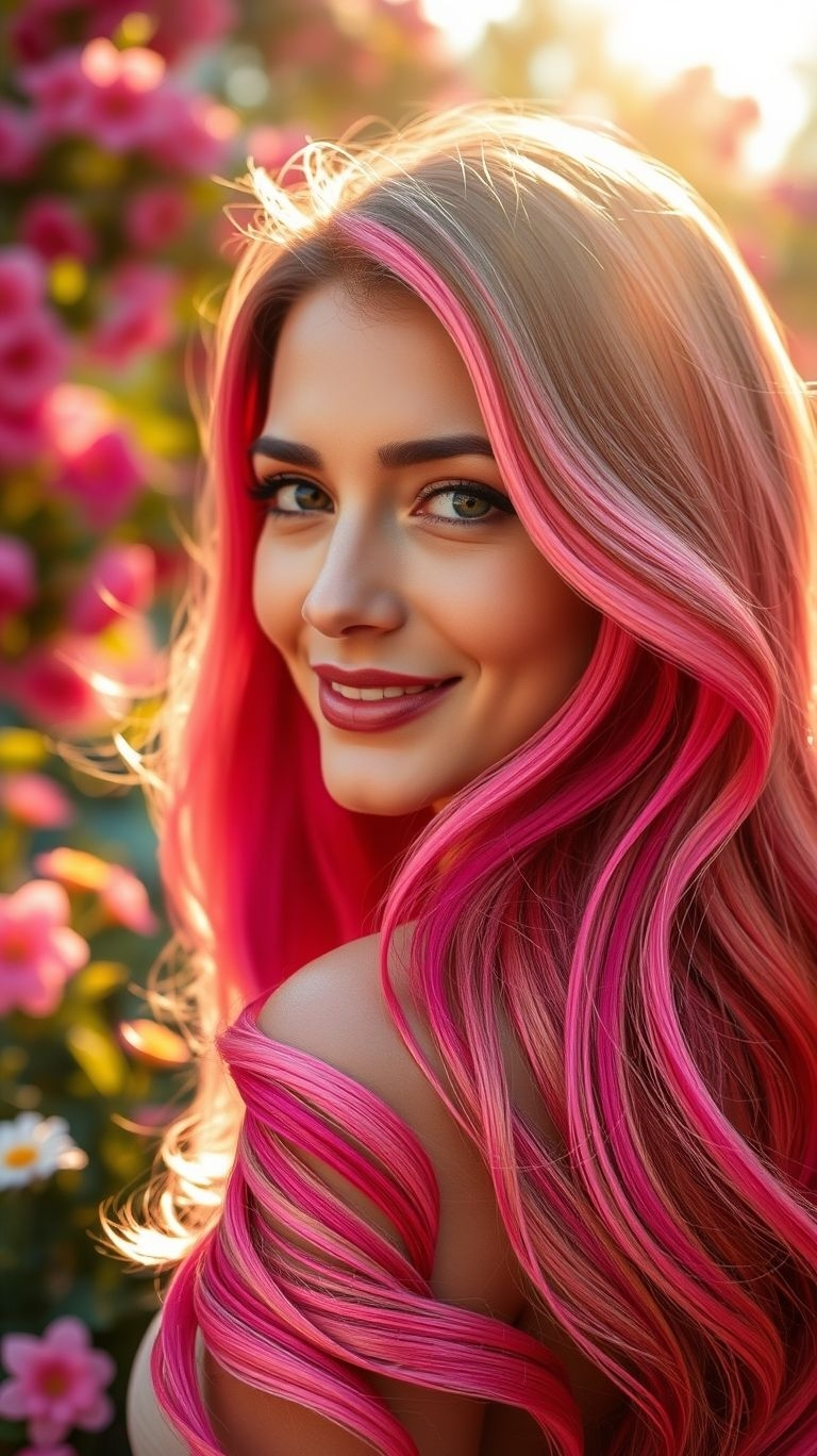 Pink long hair is where sweet meets sensational. A color that’s vibrant, chic, and endlessly fabulous!
