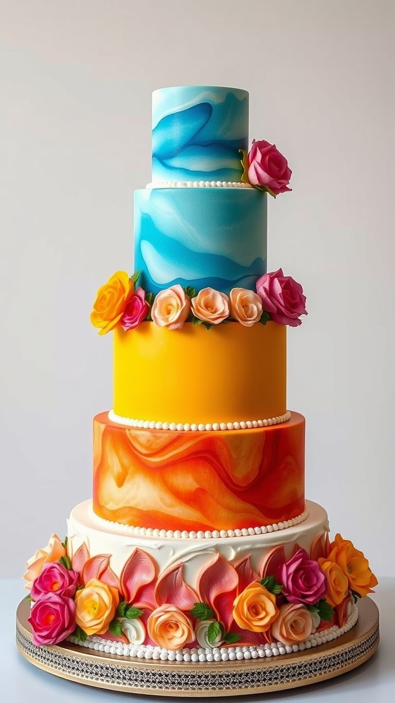 Ditch the traditional and embrace the extraordinary with rainbow-inspired wedding cakes. A dessert that’s as bold as your love!