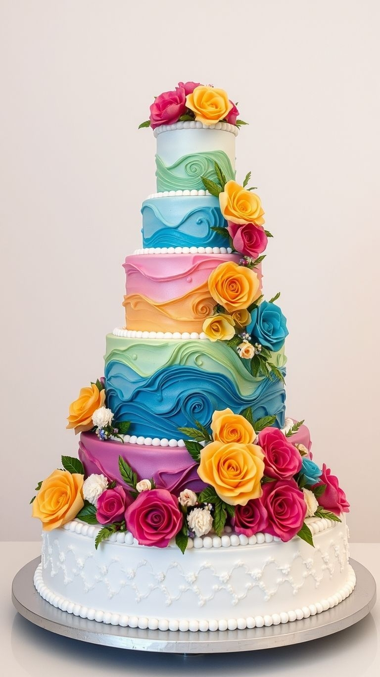 Brighten up your big day with these stunning rainbow-inspired cakes. Colorful, creative, and an absolute delight to look at and taste!