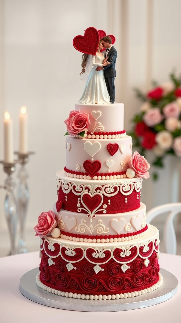 Nothing says love quite like red velvet! These wedding cake inspirations are as indulgent as they are beautiful—simply irresistible.