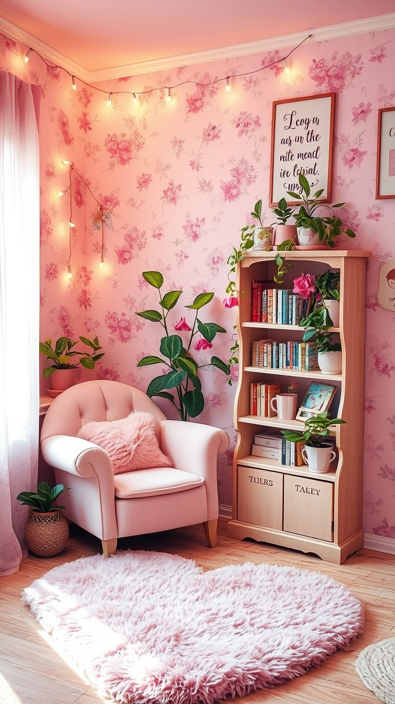 Pink Aesthetic That Instantly Inspires Joy | Pocoko If your room could use a chic yet cozy touch, a pink aesthetic sitting corner is the way to go. From comfy seating to soft pink hues, it’s the perfect space for quiet moments and a whole lot of relaxation.