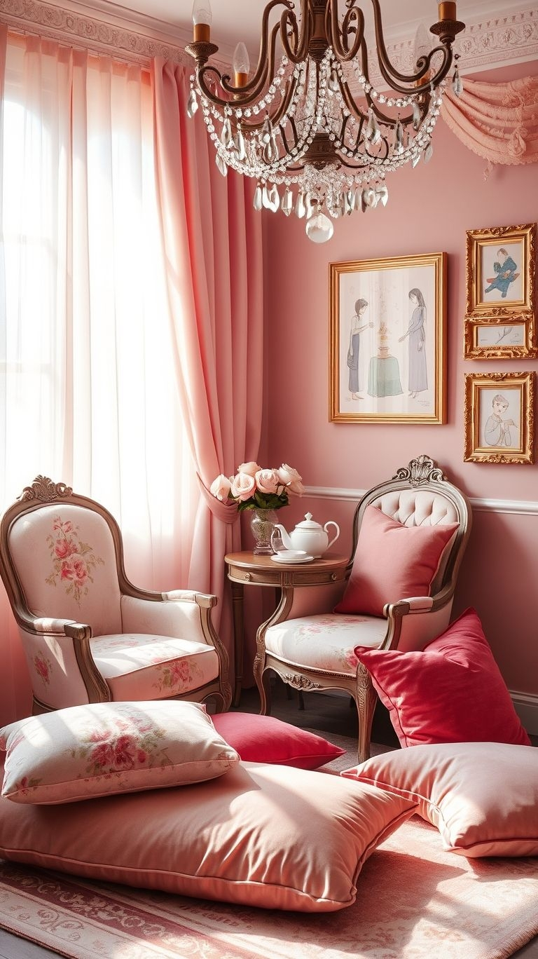 Pink Aesthetic That Instantly Inspires Joy | Pocoko Your room’s missing that perfect chill spot, and a pink aesthetic sitting corner is just the answer! Add soft textures, pastel pinks, and cozy vibes to create a space that’s both inviting and oh-so-stylish.