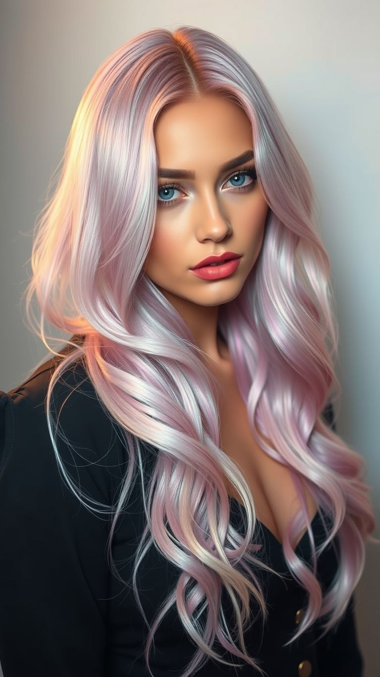 Golden with a hint of berry—strawberry blonde long hair strikes the perfect balance of warmth and brightness for a timeless look.