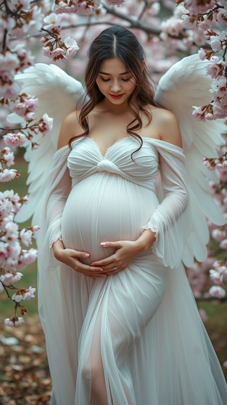 Feel like a vision of motherhood with angel wings in your photoshoot. Create a look that’s radiant, graceful, and utterly divine.