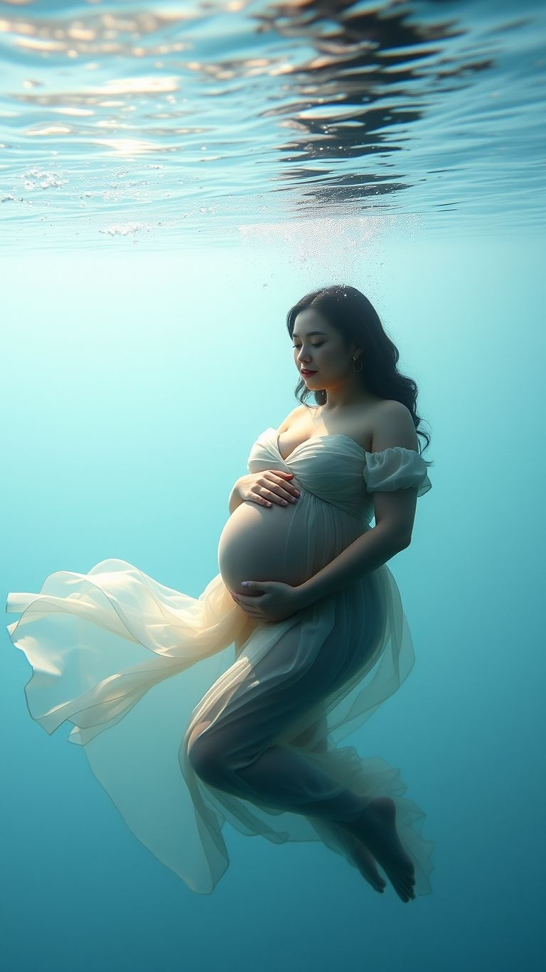 Float into motherhood with ethereal underwater shots. A perfect mix of art, beauty, and the miracle of life!