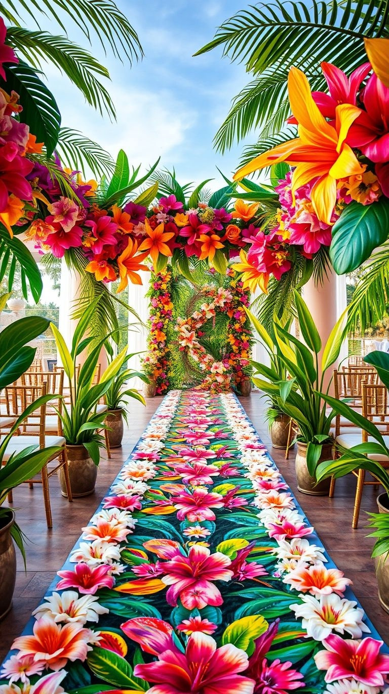 Walking down the aisle just got a major upgrade! Tropical blooms bring drama, romance, and fresh island vibes to your wedding day.