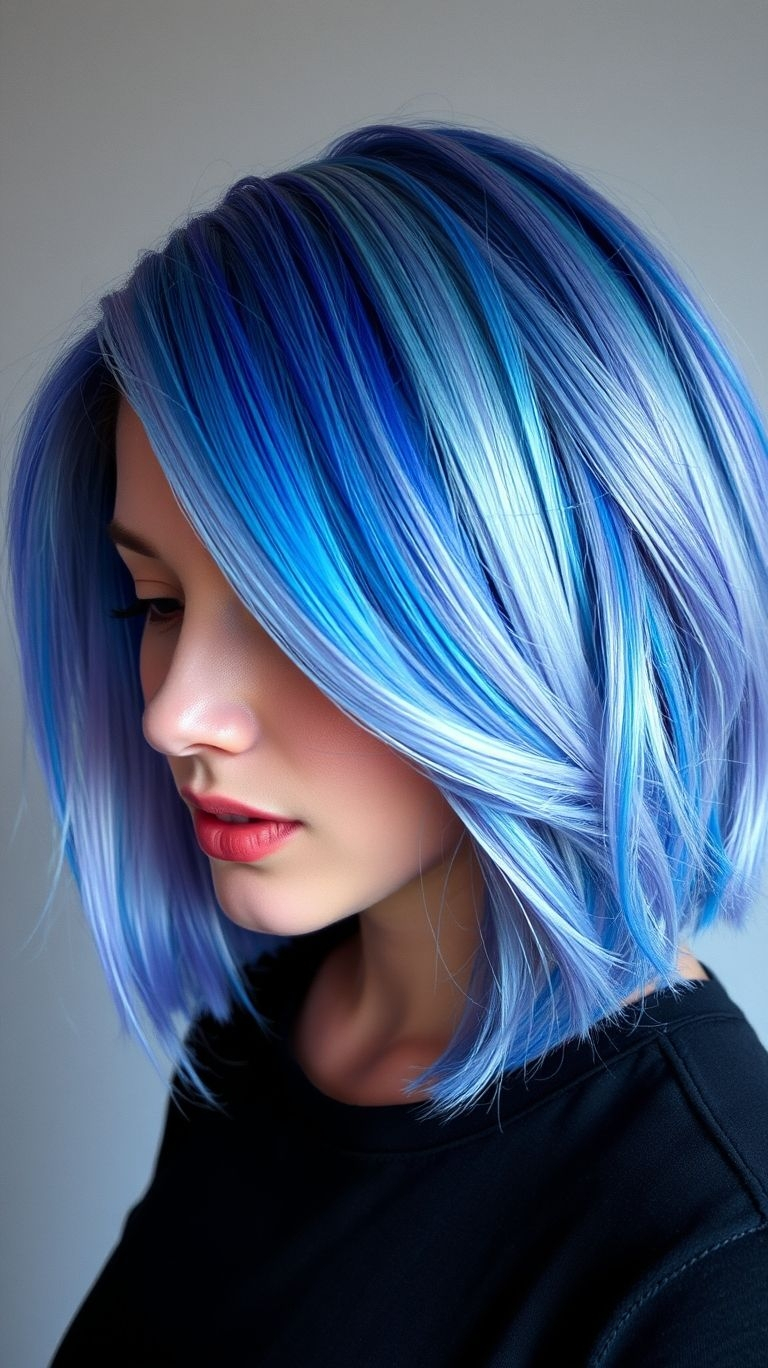 Edgy, modern, and totally cool—short blue hair is the fearless trend making waves this season!