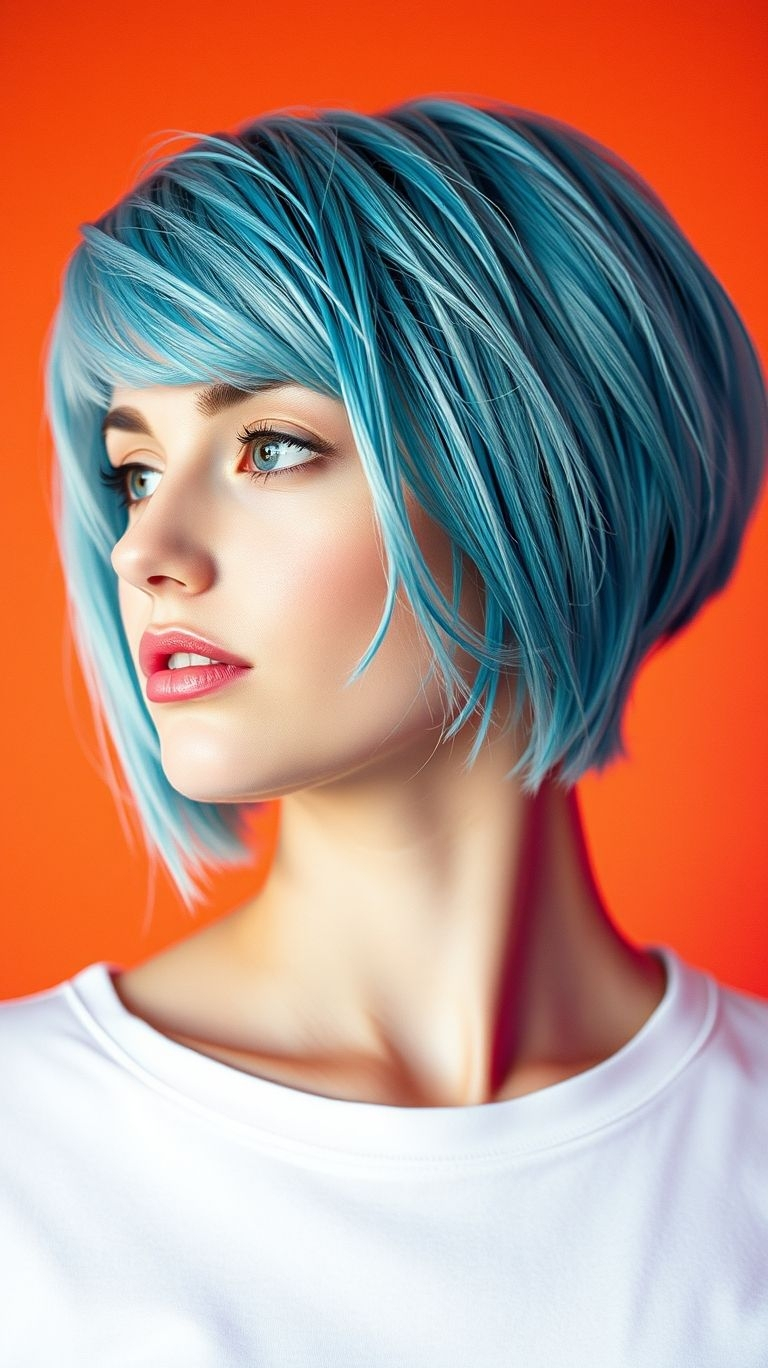 Because life’s too short for boring hair—turn up the boldness with short blue locks that steal the spotlight!
