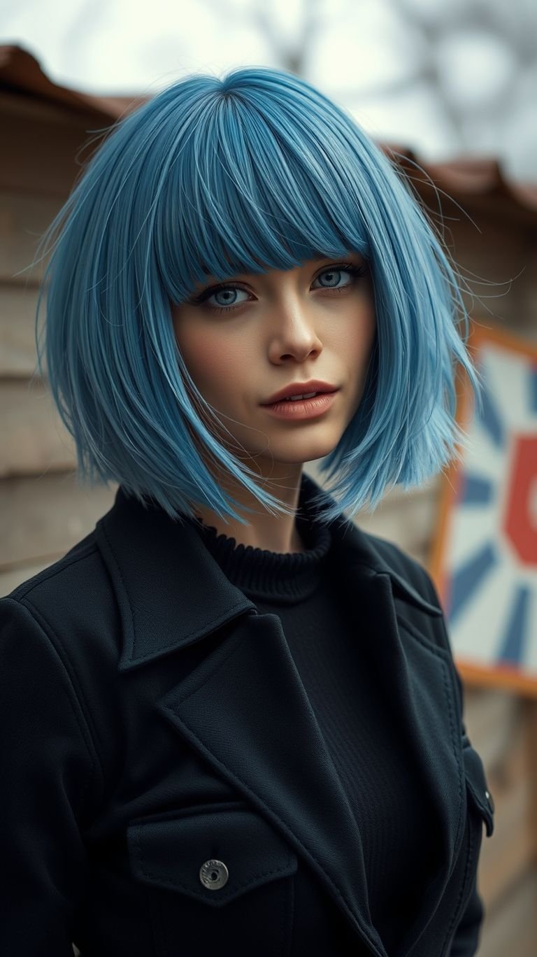 Blue hair, don’t care! Short hair + vibrant blue shades = the ultimate edgy, eye-catching look.