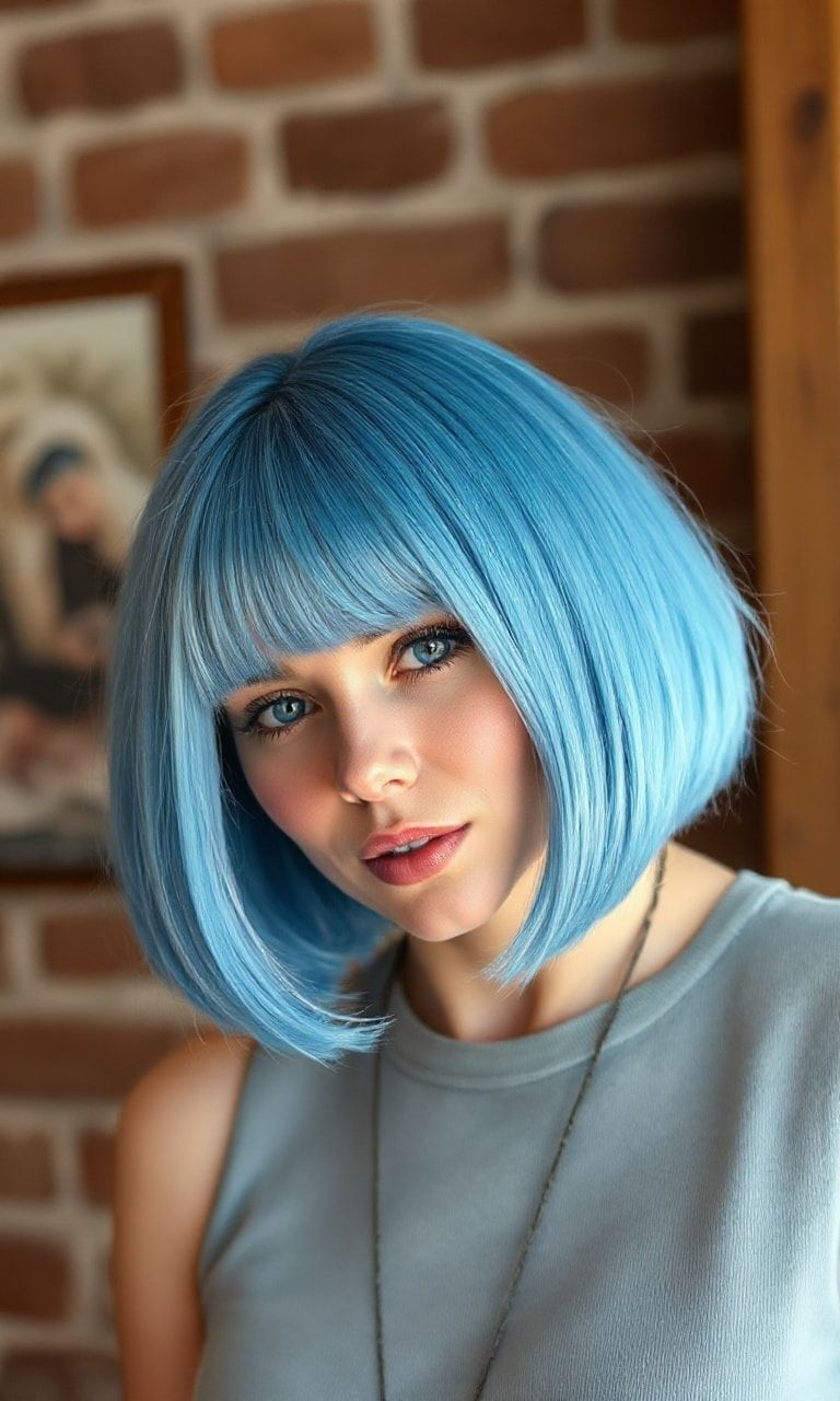 Dive deep into stunning blue shades! Short hair pops with rich indigo, electric aqua, or soft ocean hues.