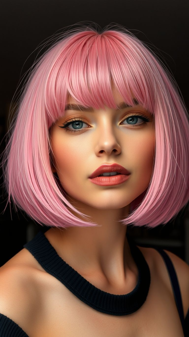 Turn up the fun factor with short bubblegum pink hair! A little retro, a little edgy, and 100% fabulous—it’s time to make a splash.