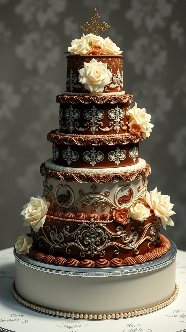 75+ Chocolate Wedding Cakes That Are Too Indulgent to Ignore | Pocoko Opposites attract, and so do flavors! A chocolate and vanilla wedding cake brings the best of both worlds to your sweetest celebration.
