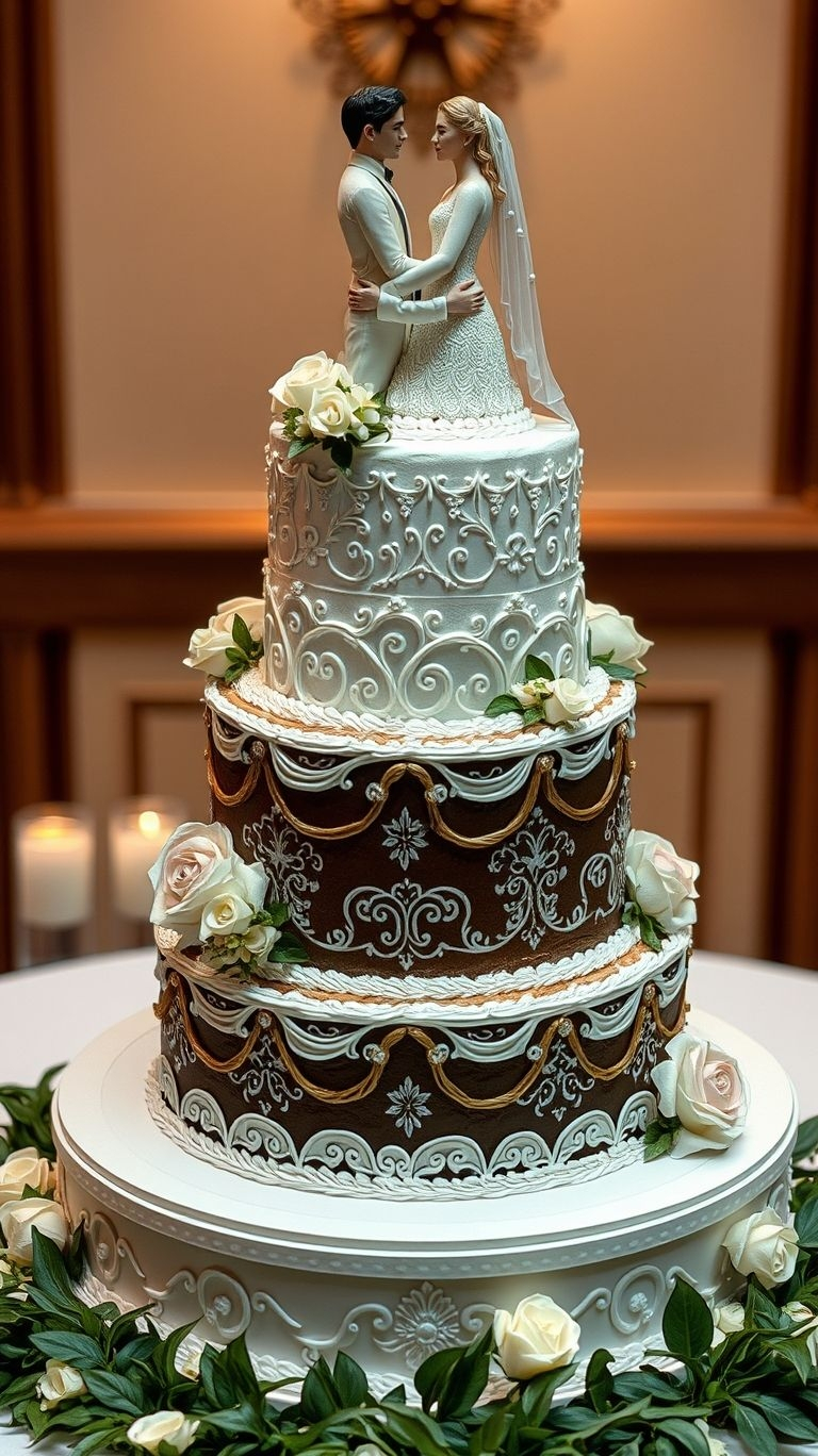 Sweet, stylish, and standing proudly on top—this couple-inspired cake topper is the icing on an already perfect wedding dessert!