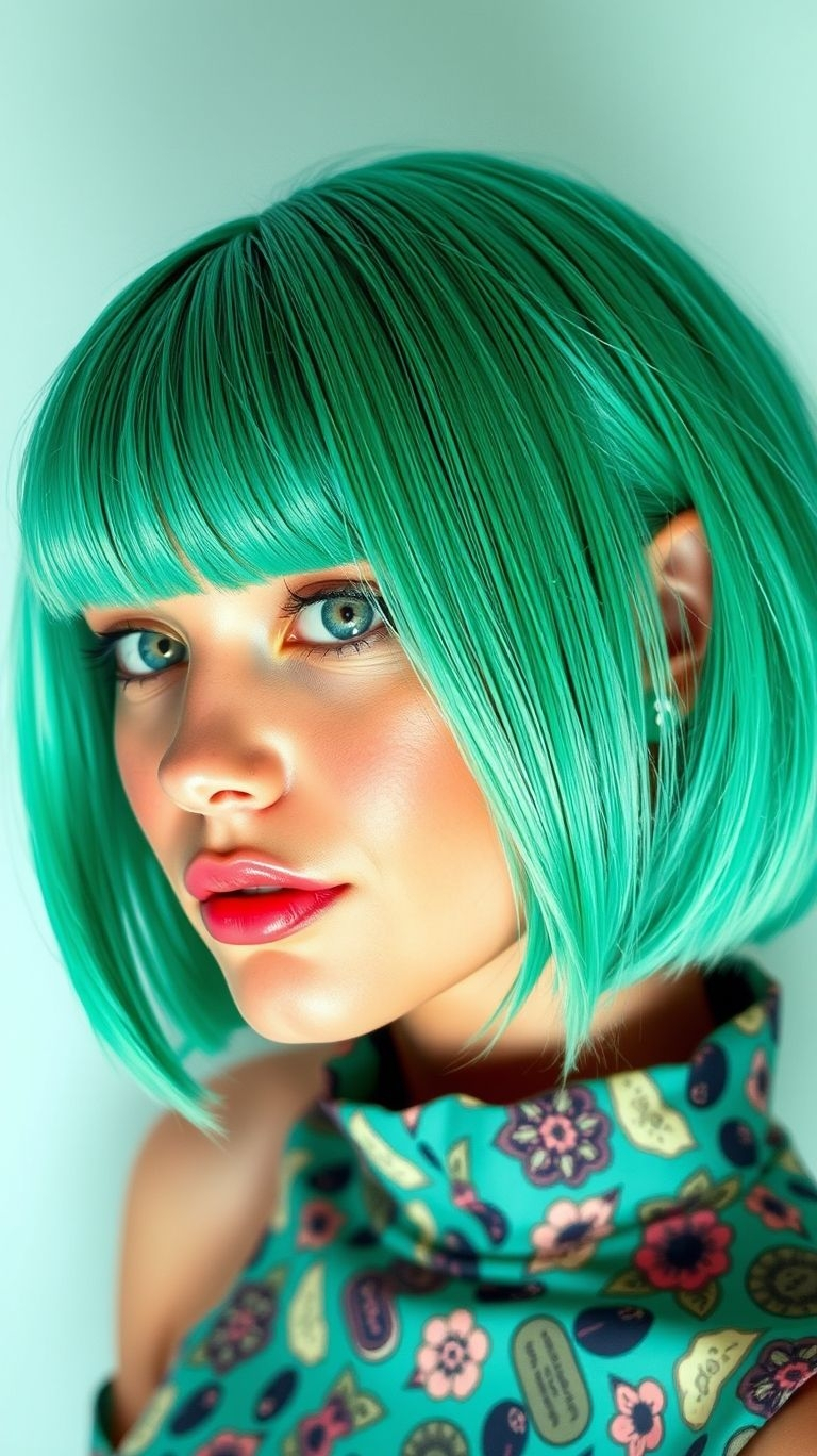 85+ Short Hair Color Trends That Are Bold and Beautiful | Pocoko Think green, go bold! Short hair transforms every shade into a fashion-forward moment. Time to embrace the vibrant life!