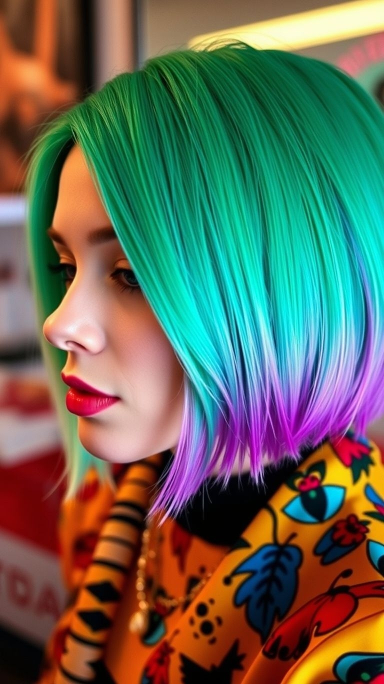 85+ Short Hair Color Trends That Are Bold and Beautiful | Pocoko Because short green hair isn’t a trend—it’s a lifestyle. Fierce, unique, and unapologetically bold!