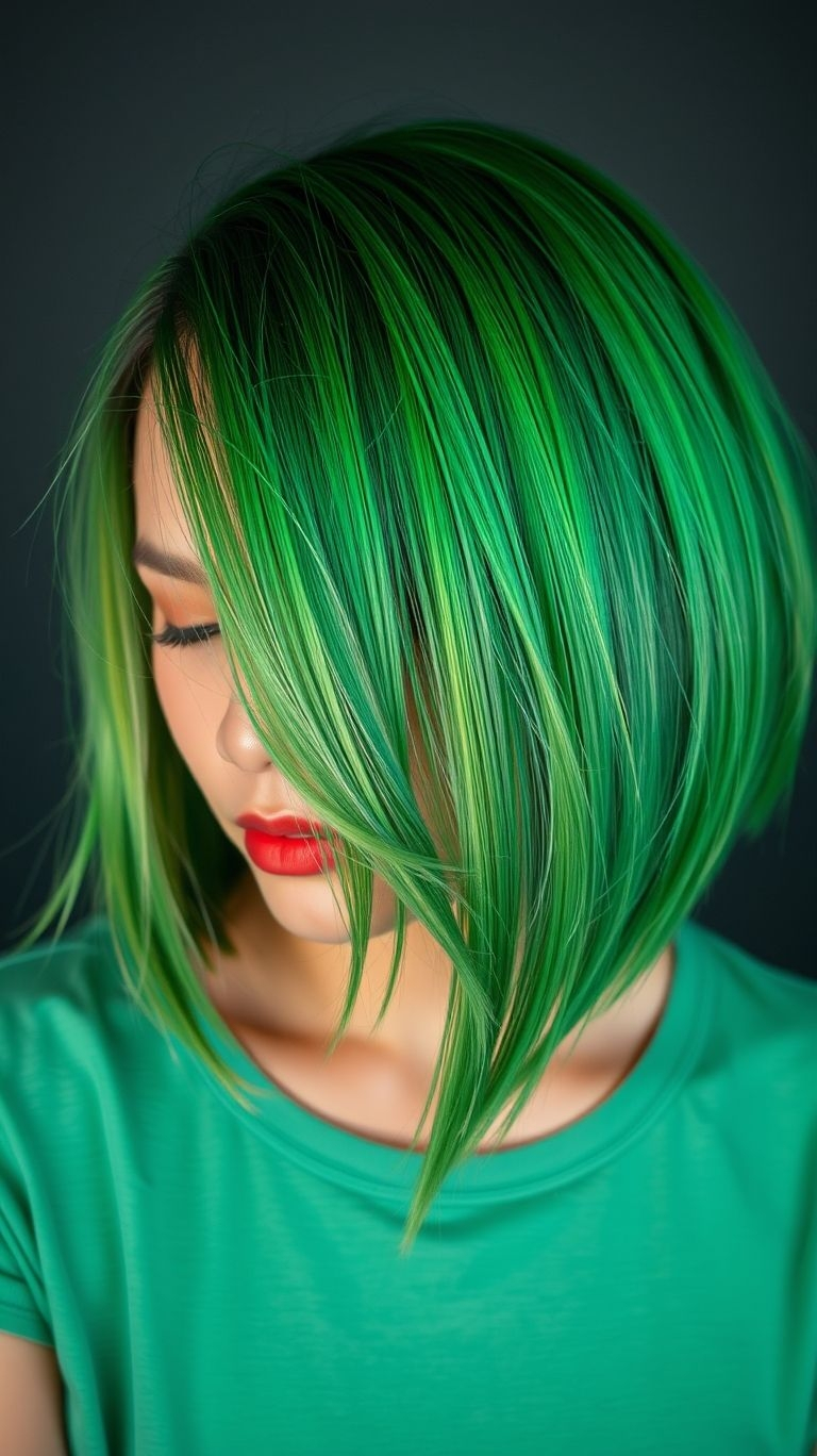85+ Short Hair Color Trends That Are Bold and Beautiful | Pocoko Be the envy of everyone with short green hair! Edgy, striking, and impossible to ignore—this color trend is all yours.