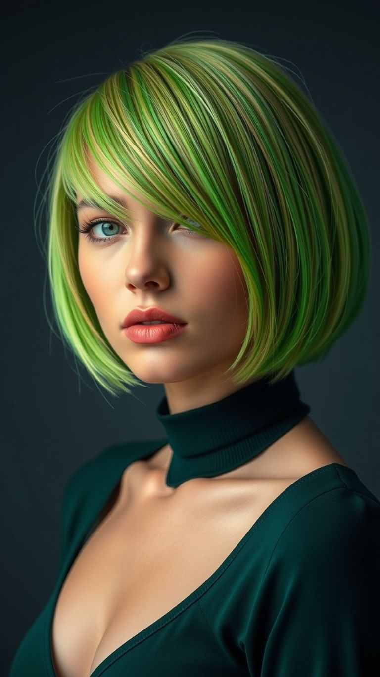85+ Short Hair Color Trends That Are Bold and Beautiful | Pocoko From soft sage to electric lime, green hair is here to add drama! Short styles make it fresh, fierce, and effortlessly cool.