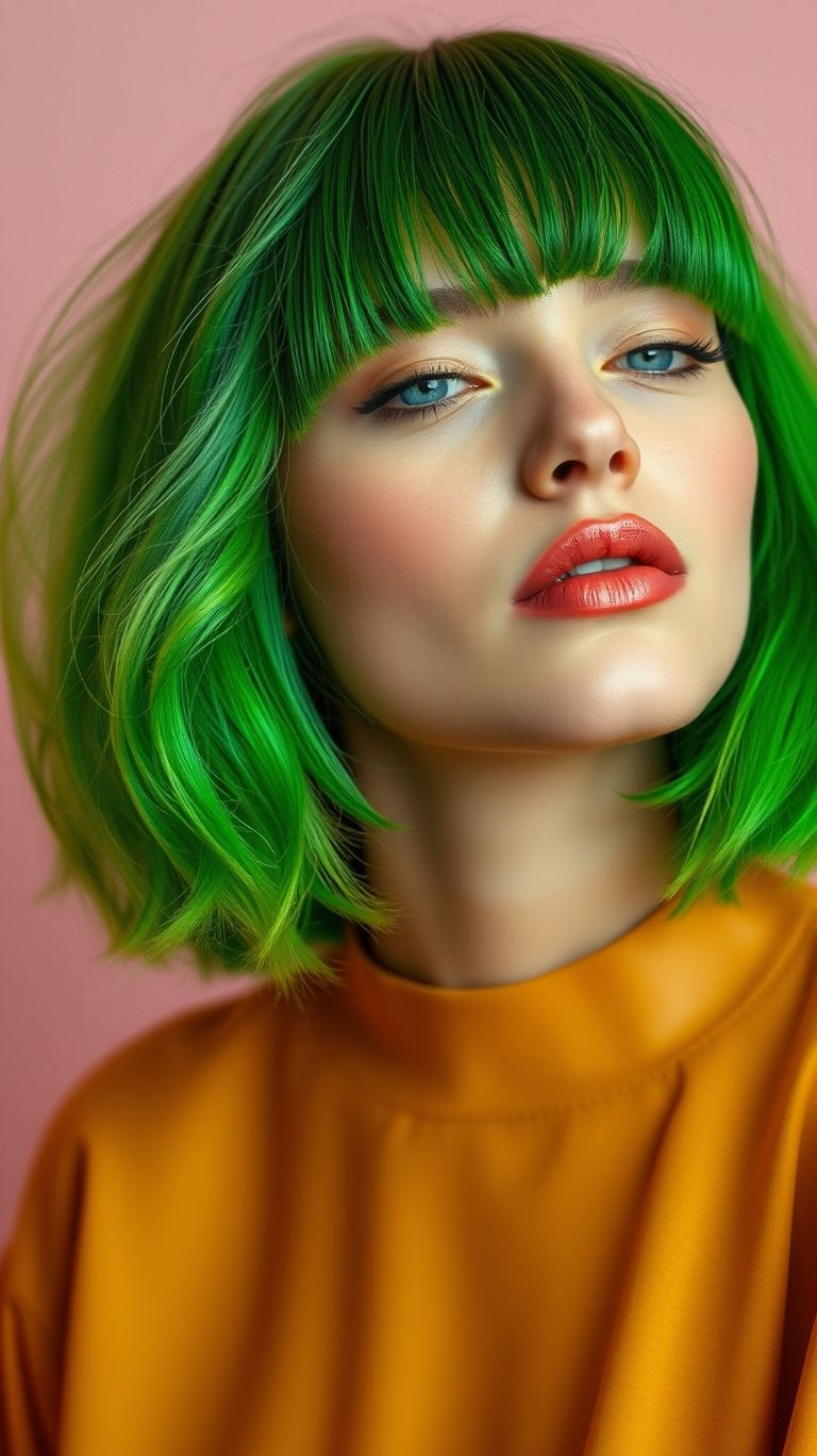 85+ Short Hair Color Trends That Are Bold and Beautiful | Pocoko Dare to be different with short green hair! It’s vibrant, unique, and a color trend that makes a serious statement.
