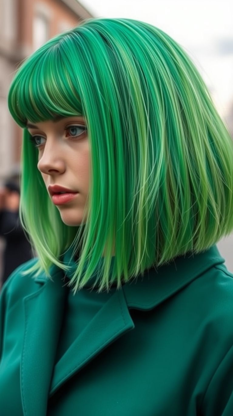 85+ Short Hair Color Trends That Are Bold and Beautiful | Pocoko Short green hair = fresh, fun, and seriously stunning. Whether neon or deep jade, it’s a look you won’t regret.