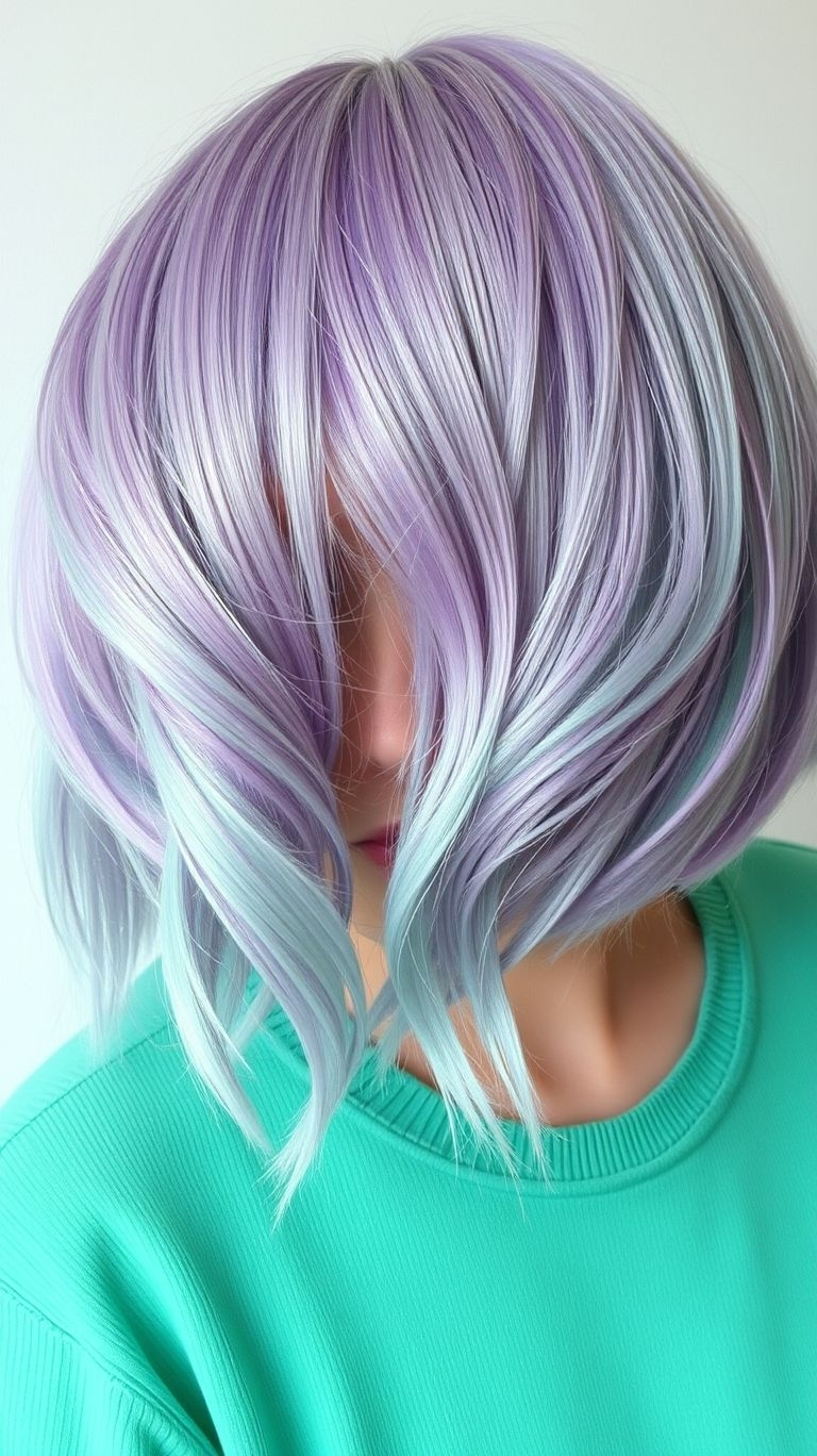 Cool-toned magic for short hair! Mint and lavender hues blend like a summer breeze—light, playful, and totally unique.
