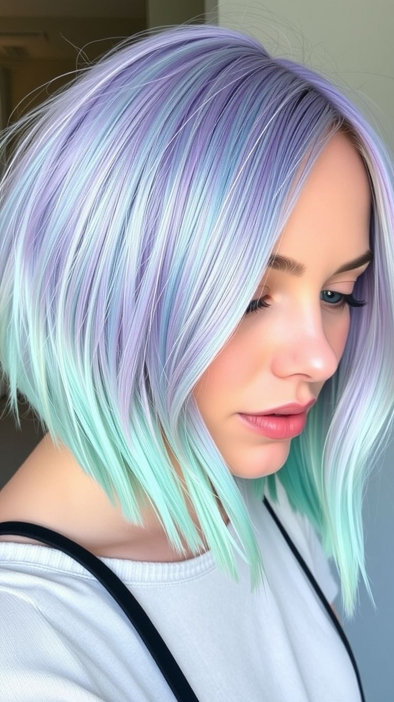 Give your short hair a pastel glow-up! Lavender and mint are the dreamy duo that keeps your look fresh and fearless.