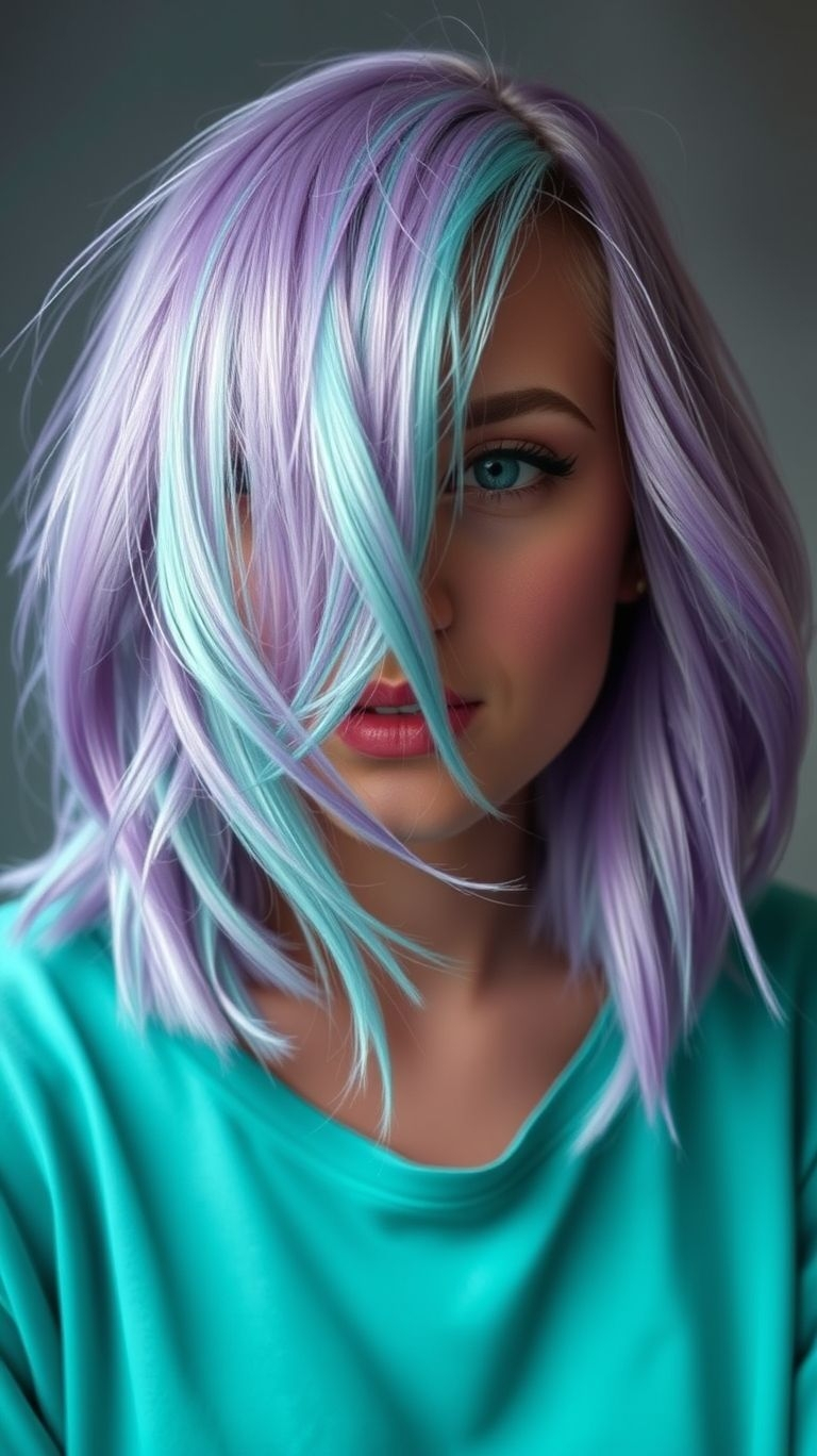 Pastel perfection! Lavender and mint hues bring softness and vibrancy to short hair in the most stunning way.