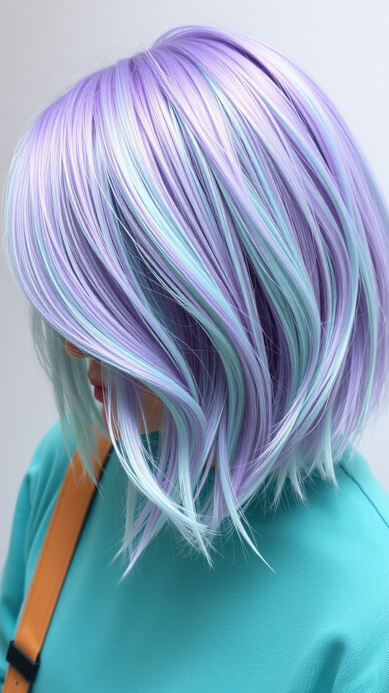 Short hair, big style! Lavender and mint create the perfect mix of whimsical charm and modern edge.