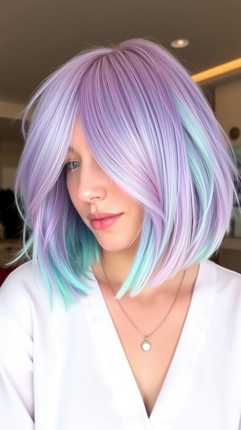 Cool, refreshing, and totally mesmerizing—short hair in lavender and mint is the pastel trend you need to try!