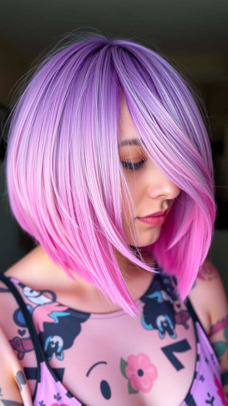 Why settle for ordinary when you can rock lavender and mint? Short hair just got a fresh, dreamy makeover!