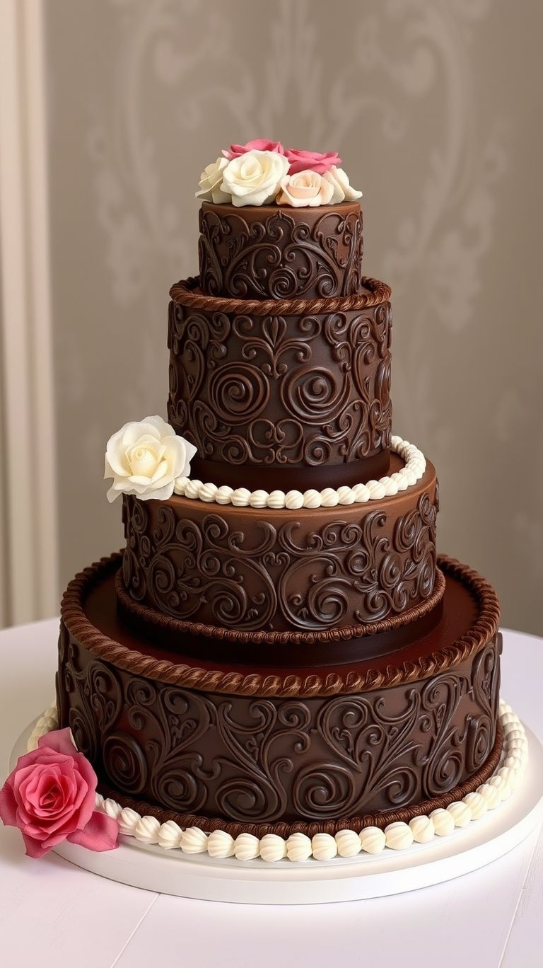 Velvet-soft chocolate, luxurious layers, and wedding-day magic—this cake is the sweetest way to celebrate love!