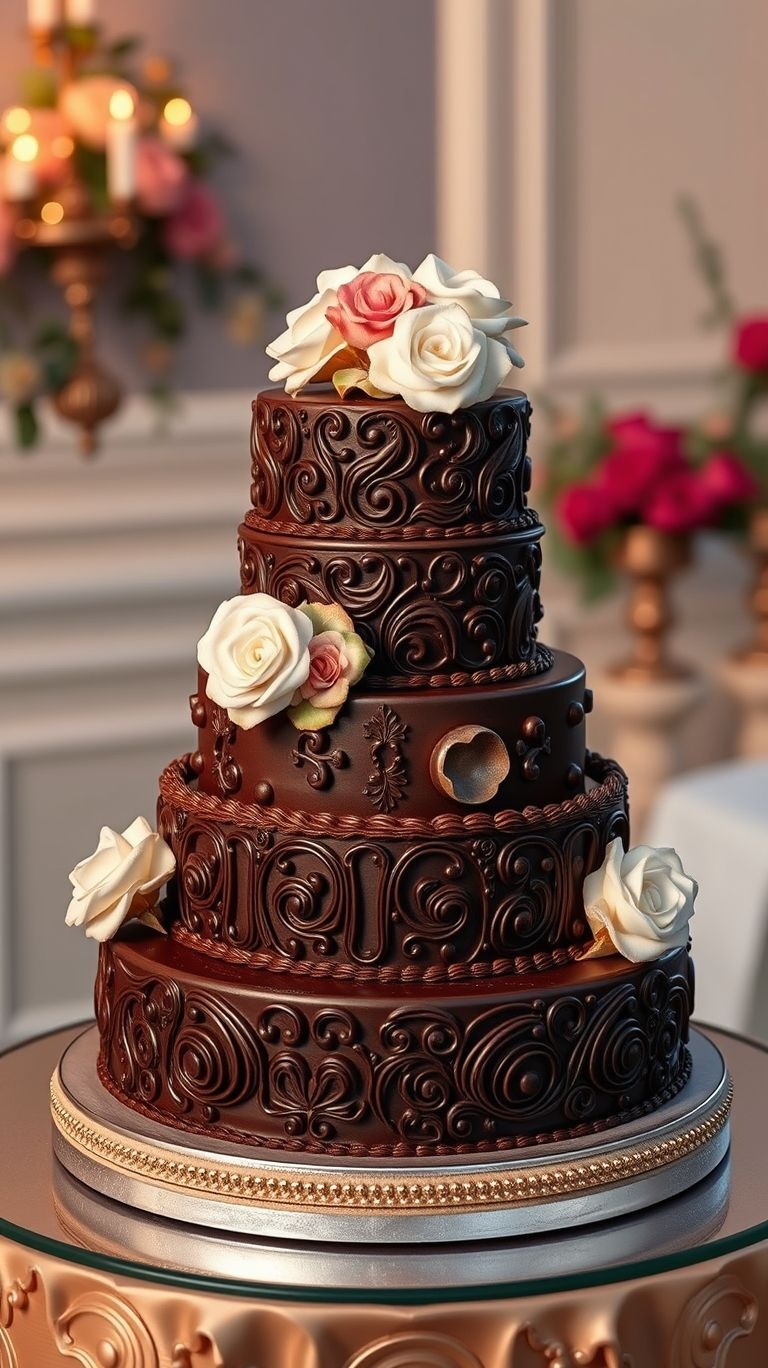 Deep, rich chocolate meets wedding perfection! A cake that’s bold, beautiful, and unapologetically delicious.