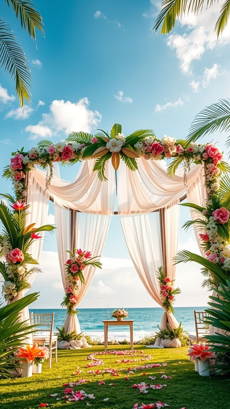 Florals that pop, waves that whisper, and an aisle straight out of a destination wedding fantasy!