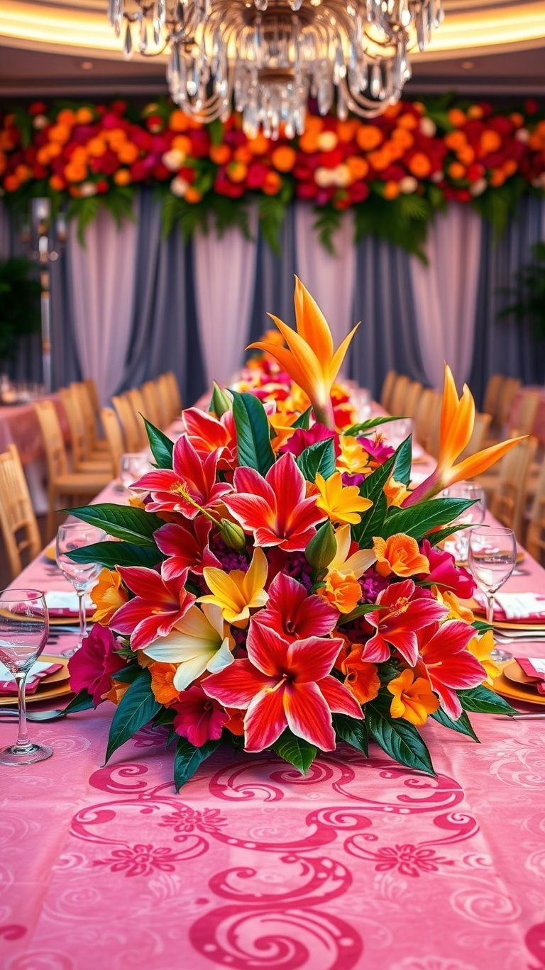 From flamingo pink to citrusy bursts, tropical centerpieces bring the freshest floral energy to your event!