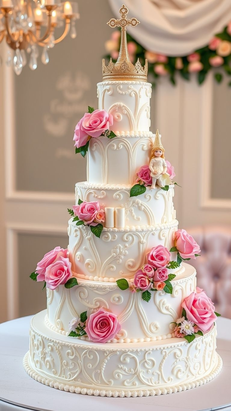 Elegant, timeless, and effortlessly romantic—this white lace wedding cake is pure bridal perfection wrapped in delicate details!