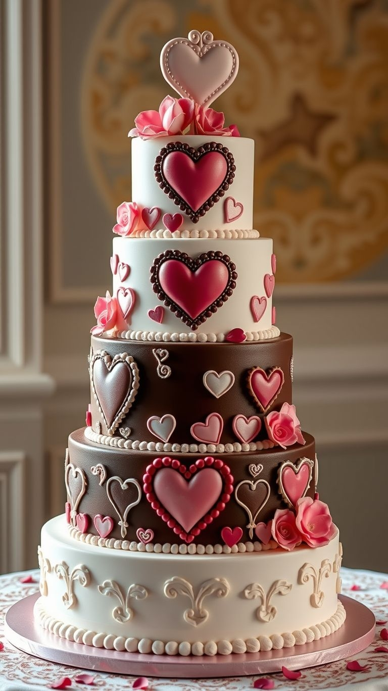 75+ Chocolate Wedding Cakes That Are Too Indulgent to Ignore | Pocoko Soft vanilla, rich chocolate, and a whole lot of love—this wedding cake is the perfect blend of elegance and indulgence.