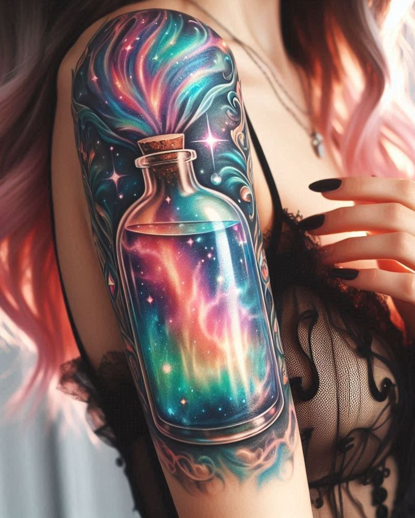 Why chase northern lights when you can wear them? Aurora Brew tattoos mix mystic aura with a flash of tattoo brilliance!