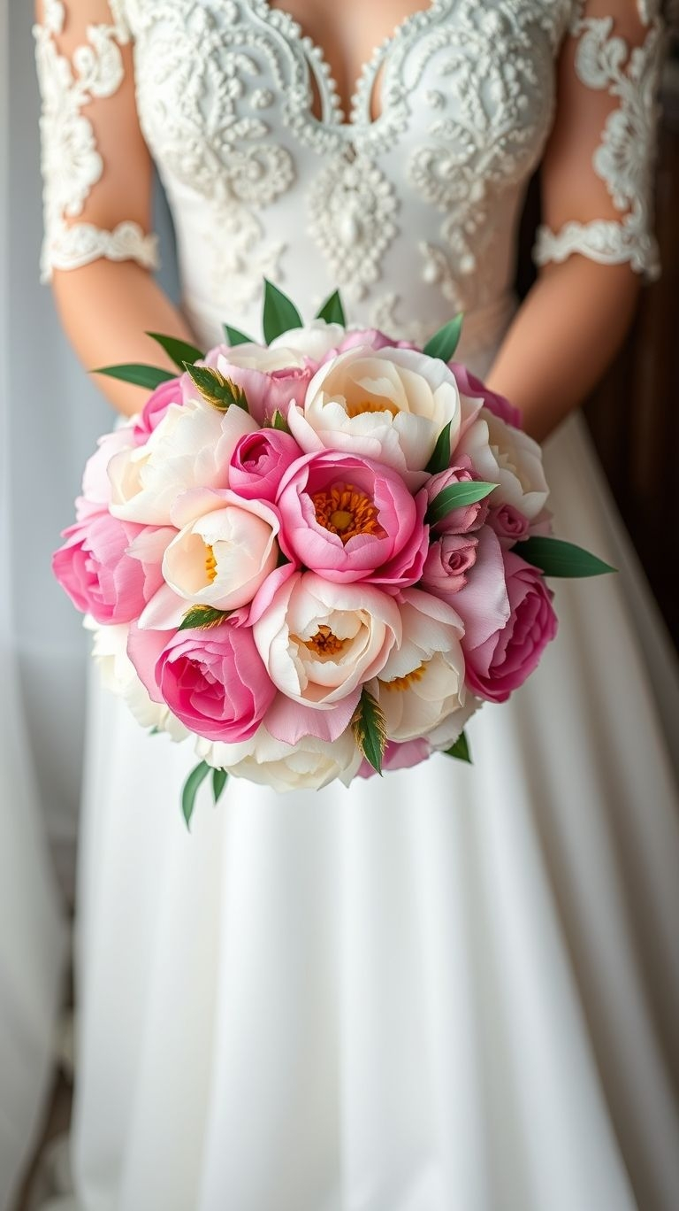 80+ Bouquet Ideas: Stunning Floral Wonders | Pocoko Fluffy, romantic, and downright regal—this peony bouquet isn’t just pretty, it’s poetry with petals. Perfect for brides who prefer their flowers dramatic but soft-spoken.